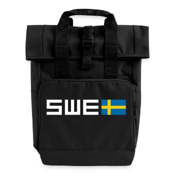 Schweden - Rolltop Rucksack mit zwei Griffen - Schwarz - Vorne