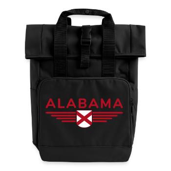Alabama Fan T-Shirt – USA-Style - Rolltop Rucksack mit zwei Griffen - Schwarz - Vorne