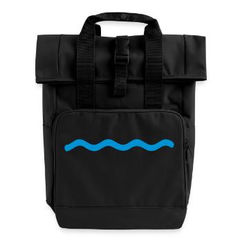 Wellen - Rolltop Rucksack mit zwei Griffen - Schwarz - Vorne