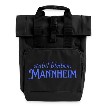 Stabil bleiben Mannheim - Rolltop Rucksack mit zwei Griffen - Schwarz - Vorne