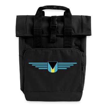 Bahamas fans: Tropical design - Roll Top Backpack with Two Handles - black - Front