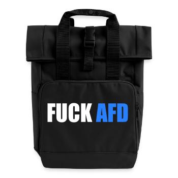Fuck afd - Rolltop Rucksack mit zwei Griffen - Schwarz - Vorne