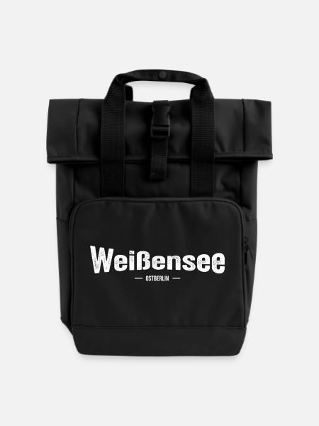 Weissensee Ostberlin - Rolltop Rucksack mit zwei Griffen - Schwarz
