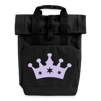 Princess Crown - Roll Top Backpack with Two Handles - black - Front