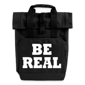 Be real - Roll Top Backpack with Two Handles - black - Front