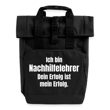 Nachhilfelehrer hat Erfolg - Rolltop Rucksack mit zwei Griffen - Schwarz - Vorne
