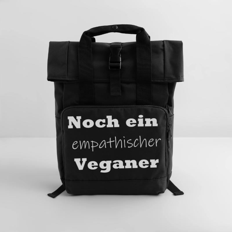 Noch ein empathischer Veganer Rolltop Rucksack mit zwei Griffen