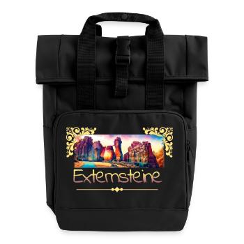 Externsteine – Magie in Stein und Zeit - Rolltop Rucksack mit zwei Griffen - Schwarz - Vorne