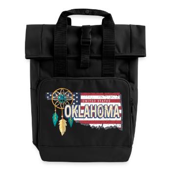 Oklahoma États-Unis États-Unis Vintage Souvenir - Sac à dos Roll Top à deux anses - noir - Devant