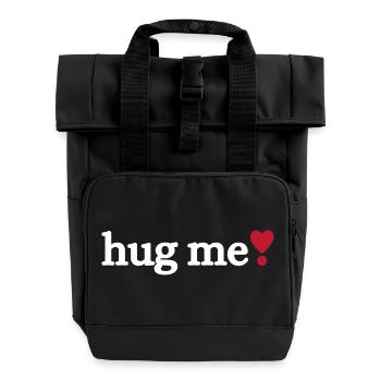 Hug me - Roll Top Backpack with Two Handles - black - Front