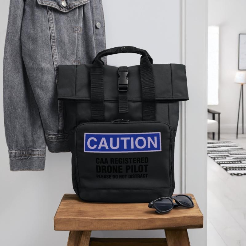 Drone Pilot Roll Top Backpack with Two Handles