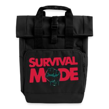 Survival Mode - Roll Top Backpack with Two Handles - black - Front