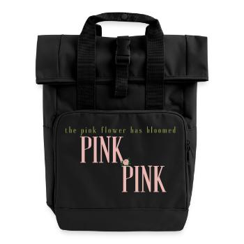 La fleur rose - Sac à dos Roll Top à deux anses - noir - Devant