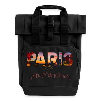 Paris - Sac à dos Roll Top à deux anses - noir - Devant