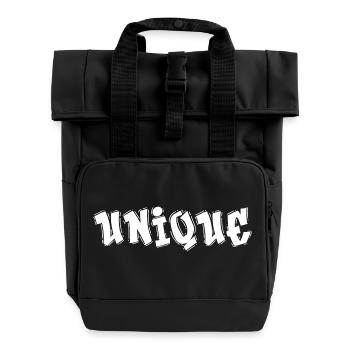 Unique - Roll Top Backpack with Two Handles - black - Front