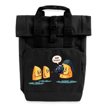 Say People - Roll Top Backpack with Two Handles - black - Front