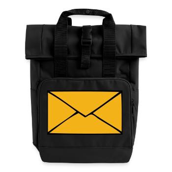 Briefumschlag - Rolltop Rucksack mit zwei Griffen - Schwarz - Vorne