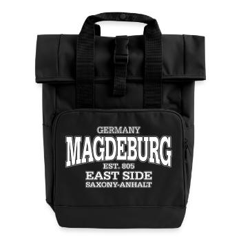 Magdeburg white - Rolltop Rucksack mit zwei Griffen - Schwarz - Vorne