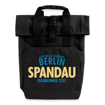 Capitol Of Germany Berlin - Spandau Established - Rolltop Rucksack mit zwei Griffen - Schwarz - Vorne