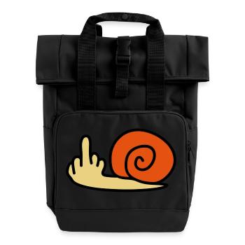 fuck_off_snail - Rolltop Rucksack mit zwei Griffen - Schwarz - Vorne