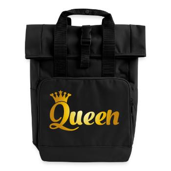 Queen - Roll Top Backpack with Two Handles - black - Front