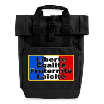 France Drapeau et devise - Sac à dos Roll Top à deux anses - noir - Devant