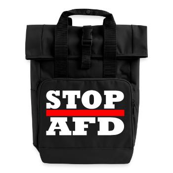 Stop Afd - Rolltop Rucksack mit zwei Griffen - Schwarz - Vorne