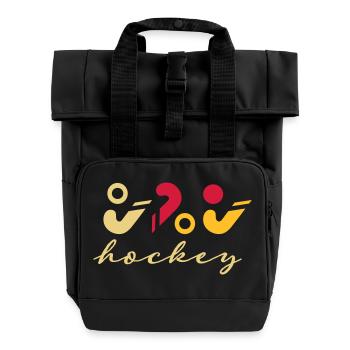 Logo de hockey - Sac à dos Roll Top à deux anses - noir - Devant
