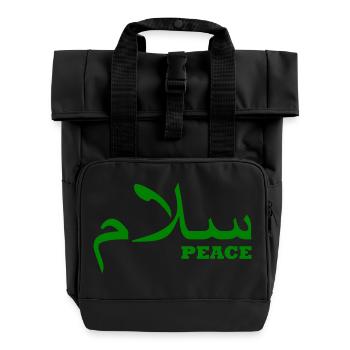 frieden - Rolltop Rucksack mit zwei Griffen - Schwarz - Vorne