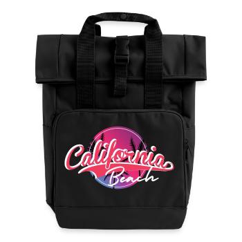 Californie Beach - Roll Top Backpack with Two Handles - black - Front