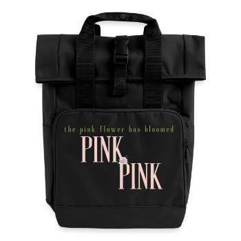 Die rosa Blume ist geblüht - Rolltop Rucksack mit zwei Griffen - Schwarz - Vorne