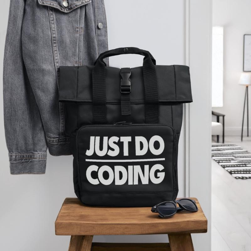 Just Do Coding - IT - Programming Roll Top Backpack with Two Handles