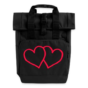 herzen heart - Rolltop Rucksack mit zwei Griffen - Schwarz - Vorne