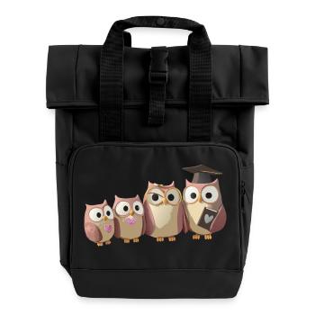 PROFESSEUR OWL - Sac à dos Roll Top à deux anses - noir - Devant