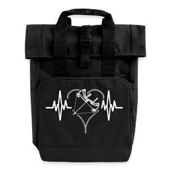 Herzschlag Bogenschießen - Rolltop Rucksack mit zwei Griffen - Schwarz - Vorne