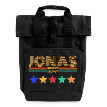 Jonas - Rolltop Rucksack mit zwei Griffen - Schwarz - Vorne