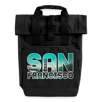 San Francisco - Roll Top Backpack with Two Handles - black - Front