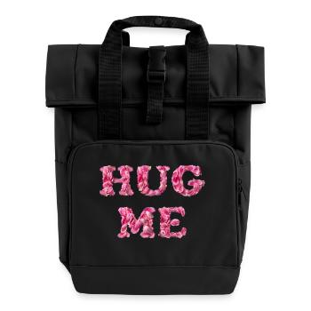 Hug Me mit Rosenblättern - Rolltop Rucksack mit zwei Griffen - Schwarz - Vorne