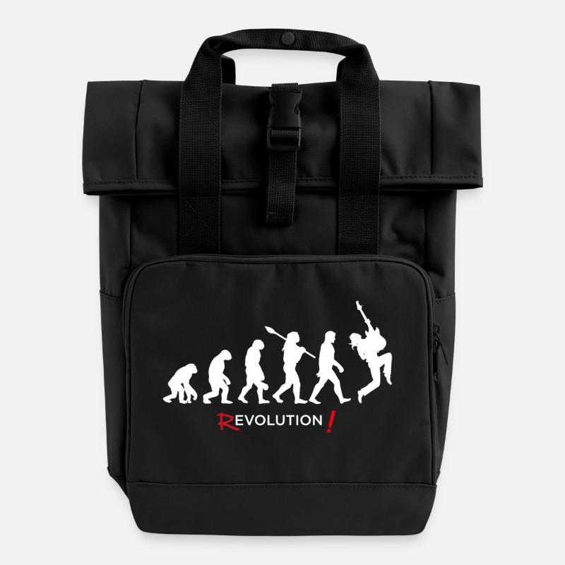 Revolution - Evolution Man Fun Twist 08 - Rolltop Rucksack mit zwei Griffen - Schwarz
