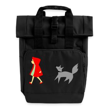 Le Petit Chaperon Rouge et le Loup - Sac à dos Roll Top à deux anses - noir - Devant