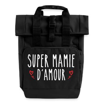 Super Granny of Love - Roll Top Backpack with Two Handles - black - Front