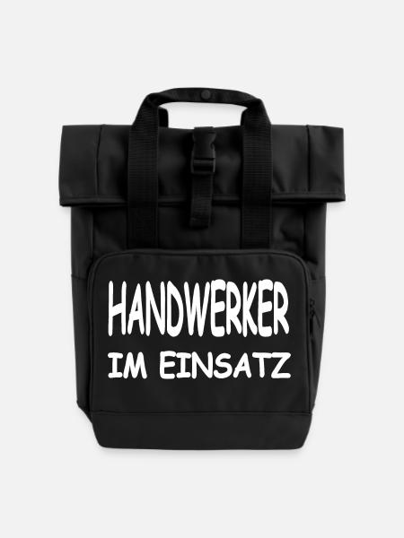 Handwerker - Rolltop Rucksack mit zwei Griffen - Schwarz