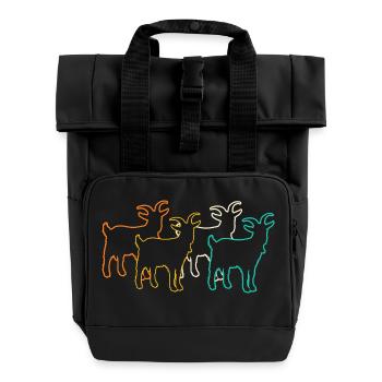 Ziegen - Rolltop Rucksack mit zwei Griffen - Schwarz - Vorne