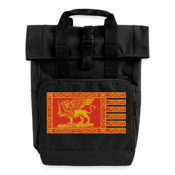 Venezia Flag - Roll Top Backpack with Two Handles - black - Front