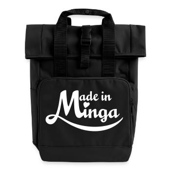 Made in Minga - for real Münchner Kindl! - Roll Top Backpack with Two Handles - black - Front