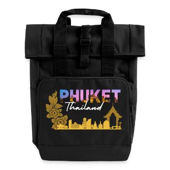 Phuket Thailand - Roll Top Backpack with Two Handles - black - Front