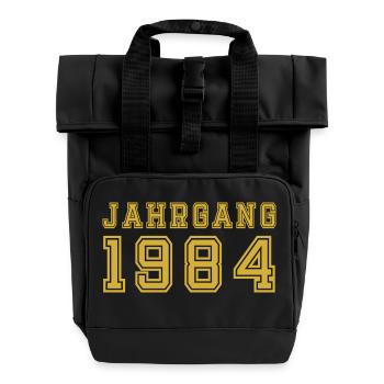 Jahrgang 1984 - Rolltop Rucksack mit zwei Griffen - Schwarz - Vorne