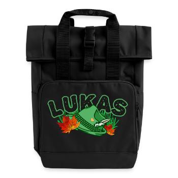 Lukas herbstlich - Rolltop Rucksack mit zwei Griffen - Schwarz - Vorne