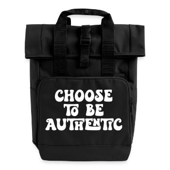 Choose to Be Authentic - Roll Top Backpack with Two Handles - black - Front