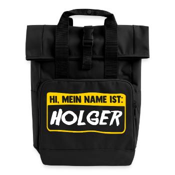 Holger - Sac à dos Roll Top à deux anses - noir - Devant